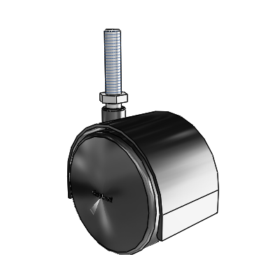 Pacer Threaded Stem Flat Black Swivel Caster with 2.3622 Nylon Wheel