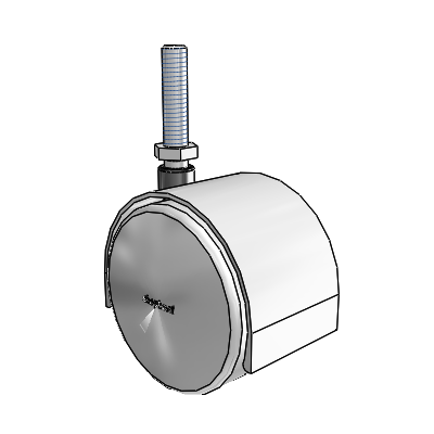 Pacer Threaded Stem Satin Chrome Swivel Caster with 2.3622 Urethane Wheel