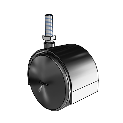 Pacer Threaded Stem Flat Black Swivel Caster with 2.3622 Nylon Wheel
