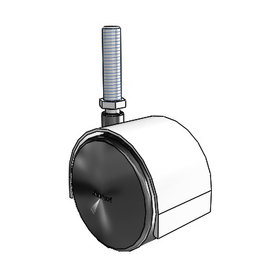 Pacer Threaded Stem Bright Chrome Swivel Caster with 2.3622 Nylon Wheel