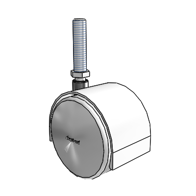 Pacer Threaded Stem Bright Chrome Swivel Caster with 2.3622 Urethane Wheel