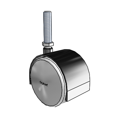 Pacer Threaded Stem Flat Black Swivel Caster with 2.3622 Urethane Wheel