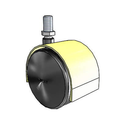 Pacer Threaded Stem Brass Plate Swivel Caster with 2.3622 Nylon Wheel