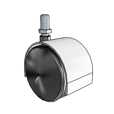 Pacer Threaded Stem Satin Chrome Swivel Caster with 2.3622 Nylon Wheel