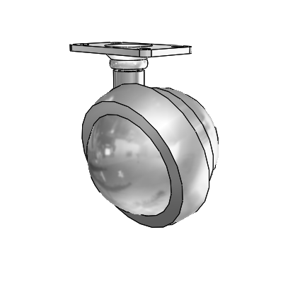 Top Plate Satin Chrome Swivel Ball Caster with 2.5 Wheel