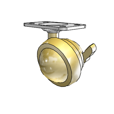 Top Plate Windsor Antique Swivel Ball Caster with 2.5 Wheel and Brake