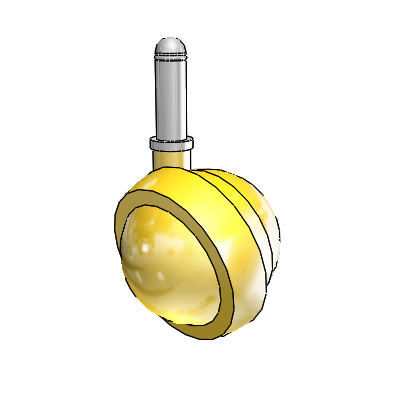 Grip Ring Bright Brass Swivel Ball Caster with 2.5 Wheel