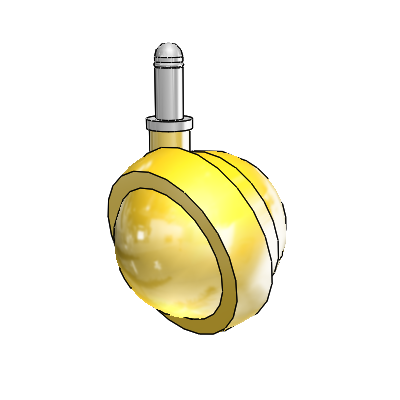 Grip Ring Bright Brass Swivel Ball Caster with 2.5 Wheel