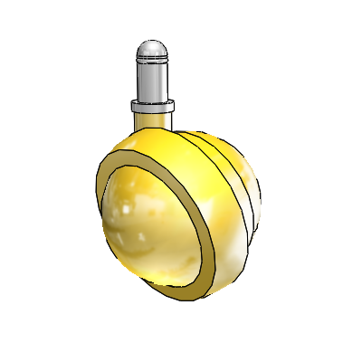 Grip Ring Bright Brass Swivel Ball Caster with 2.5 Wheel