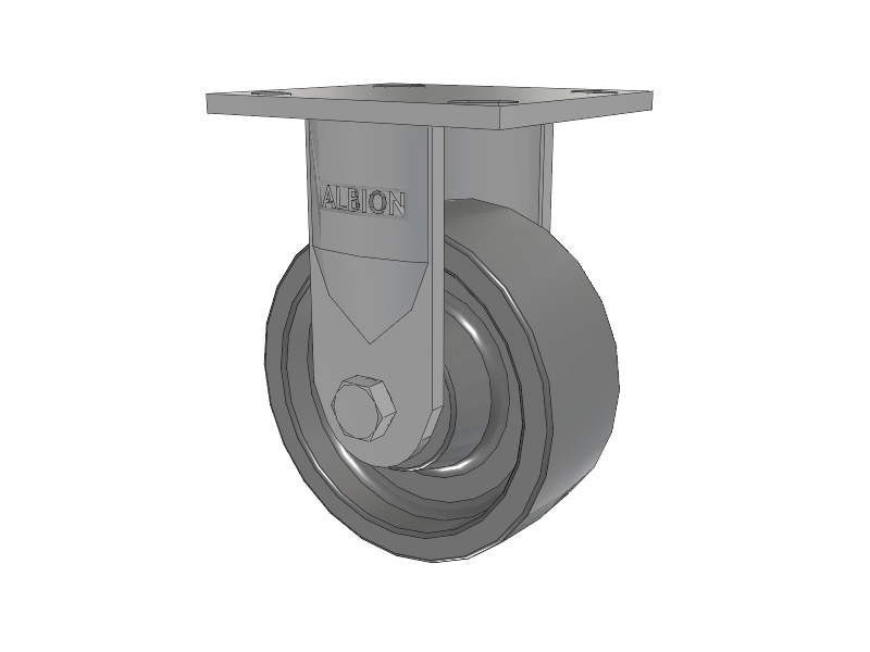 16 Series Top Plate Rigid Caster with 5 x 2 Grey Polyurethane XP - X-treme Plus Solid Polyurethane Wheel