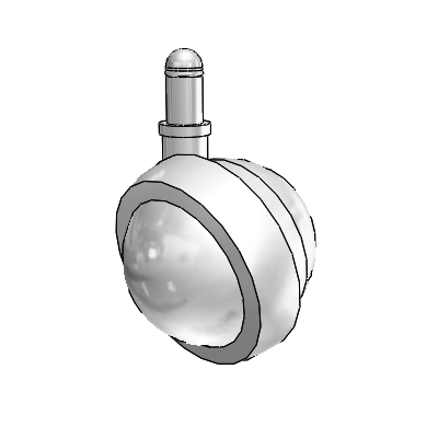 Grip Ring Bright Chrome Swivel Ball Caster with 2.5 Wheel