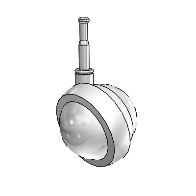 Grip Neck Bright Chrome Swivel Ball Caster with 2.5 Wheel
