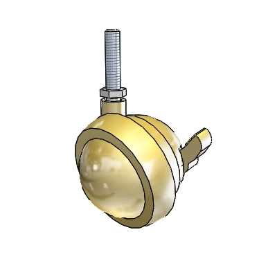 Threaded Stem Windsor Antique Swivel Ball Caster with 2.5 Wheel and Brake
