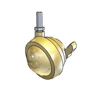 Threaded Stem Windsor Antique Swivel Ball Caster with 2.5 Wheel and Brake
