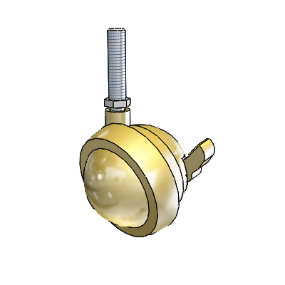 Threaded Stem Windsor Antique Swivel Ball Caster with 2.5 Wheel and Brake