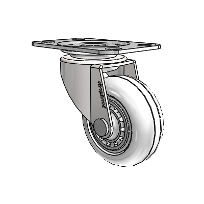 Regent Top Plate Bright Chrome Swivel Caster with 2 x .8125 Clear Vipor Wheel