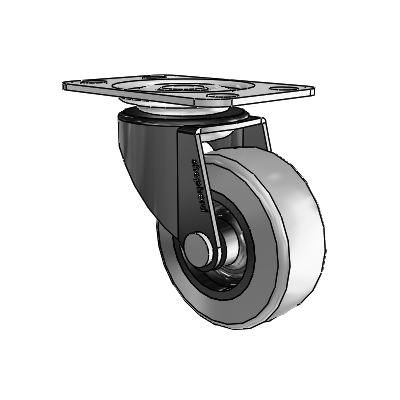 Regent Top Plate Black Oxide Swivel Caster with 2 x .8125 Grey Thermoplastic Rubber Wheel