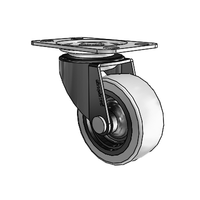Regent Top Plate Black Oxide Swivel Caster with 2 x .8125 Grey Thermoplastic Urethane Wheel