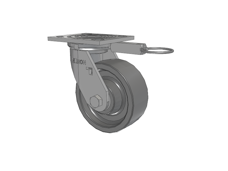 16 Series Top Plate Swivel Caster with 5 x 2 Grey Polyurethane XP - X-treme Plus Solid Polyurethane Wheel
