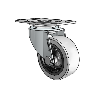 Regent Top Plate Zinc Swivel Caster with 2 x .8125 Grey Thermoplastic Urethane Wheel
