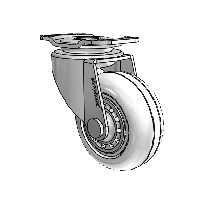 Regent Top Plate Polished Nickel Swivel Caster with 2 x .8125 Clear Vipor Wheel