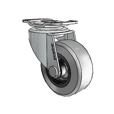 Regent Top Plate Zinc Swivel Caster with 2 x .8125 Grey Thermoplastic Rubber Wheel