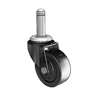 Regent Grip Ring Black Oxide Swivel Caster with 2 x .8125 Polyolefin Wheel