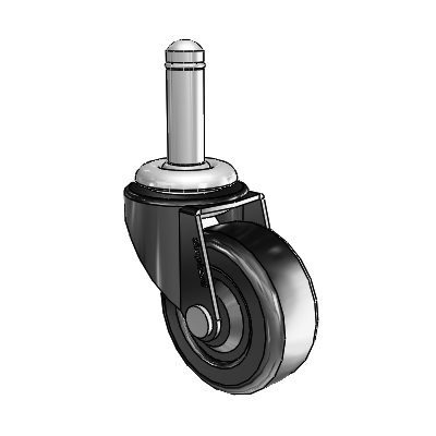 Regent Grip Ring Black Oxide Swivel Caster with 2 x .8125 Soft Rubber Wheel