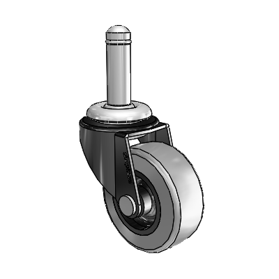 Regent Grip Ring Black Oxide Swivel Caster with 2 x .8125 Grey Thermoplastic Rubber Wheel
