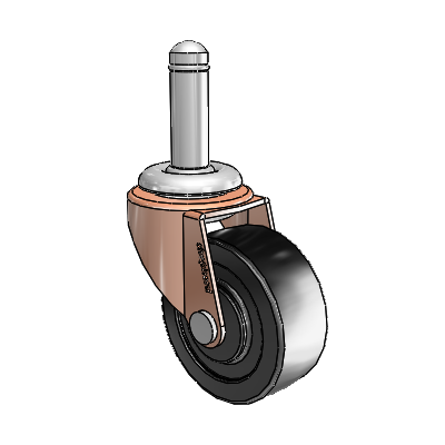 Regent Grip Ring Copper Oxide Swivel Caster with 2 x .8125 Black Polyolefin Wheel