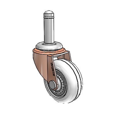 Regent Grip Ring Copper Oxide Swivel Caster with 2 x .8125 Clear Vipor Wheel