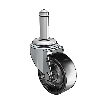 Regent Grip Ring Zinc Swivel Caster with 2 x .8125 Black Polyolefin Wheel