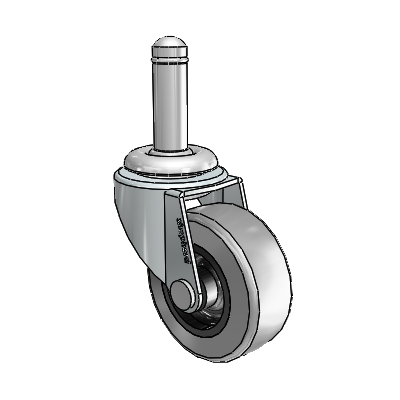Regent Grip Ring Zinc Swivel Caster with 2 x .8125 Grey Thermoplastic Rubber Wheel