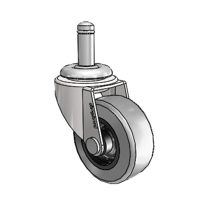 Regent Grip Ring Bright Chrome Swivel Caster with 2 x .8125 Grey Thermoplastic Rubber Wheel