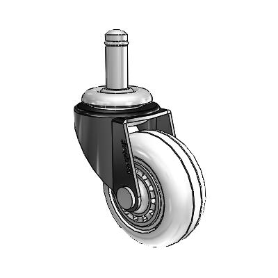 Regent Grip Ring Black Oxide Swivel Caster with 2 x .8125 Clear Vipor Wheel