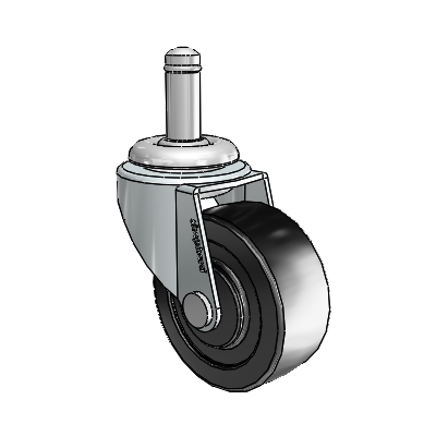 Regent Grip Ring Zinc Swivel Caster with 2 x .8125 Black Polyolefin Wheel