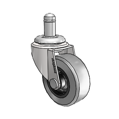 Regent Grip Ring Bright Chrome Swivel Caster with 2 x .8125 Grey Thermoplastic Rubber Wheel