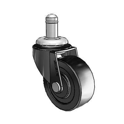 Regent Grip Ring Black Oxide Swivel Caster with 2 x .8125 Polyolefin Wheel