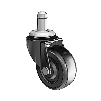 Regent Grip Ring Black Oxide Swivel Caster with 2 x .8125 Soft Rubber Wheel