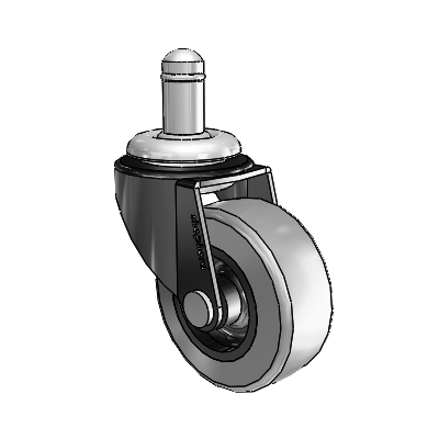 Regent Grip Ring Black Oxide Swivel Caster with 2 x .8125 Grey Thermoplastic Rubber Wheel