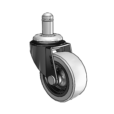 Regent Grip Ring Black Oxide Swivel Caster with 2 x .8125 Grey Thermoplastic Urethane Wheel