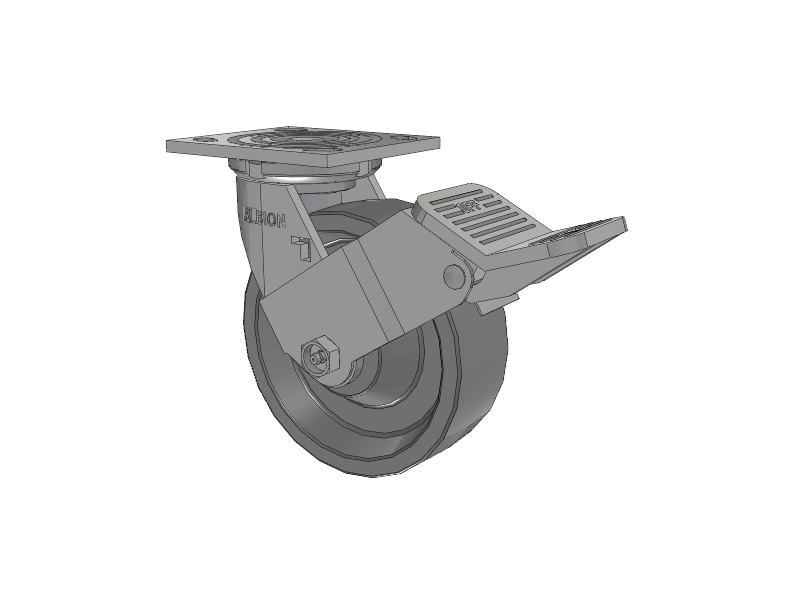 16 Series Top Plate Swivel Caster with 6 x 2 Grey Polyurethane XP - X-treme Plus Solid Polyurethane Wheel and Face Brake