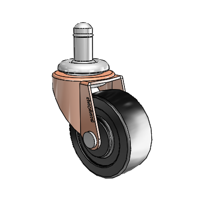 Regent Grip Ring Copper Oxide Swivel Caster with 2 x .8125 Black Polyolefin Wheel