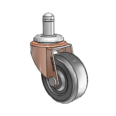 Regent Grip Ring Copper Oxide Swivel Caster with 2 x .8125 Black Hard Rubber Wheel