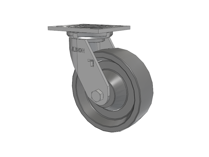 16 Series Top Plate Swivel Caster with 6 x 2 Grey Polyurethane XP - X-treme Plus Solid Polyurethane Wheel