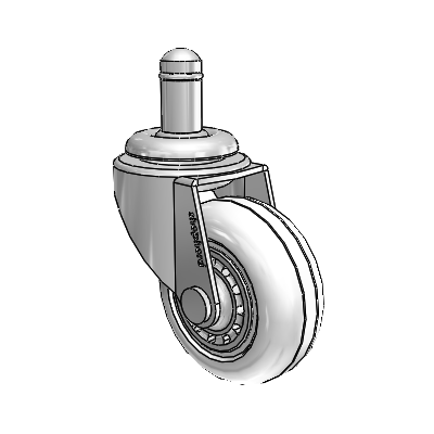 Regent Grip Ring Polished Nickel Swivel Caster with 2 x .8125 Clear Vipor Wheel