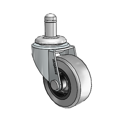 Regent Grip Ring Zinc Swivel Caster with 2 x .8125 Grey Thermoplastic Rubber Wheel