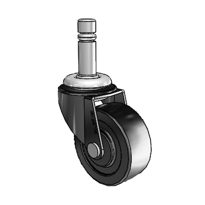Regent Grip Ring Black Oxide Swivel Caster with 2 x .8125 Polyolefin Wheel