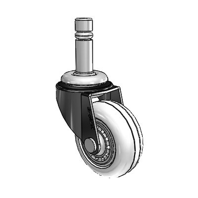 Regent Grip Ring Black Oxide Swivel Caster with 2 x .8125 Clear Vipor Wheel