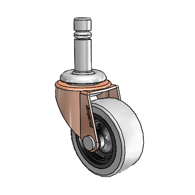 Regent Grip Ring Copper Oxide Swivel Caster with 2 x .8125 Grey Thermoplastic Urethane Wheel